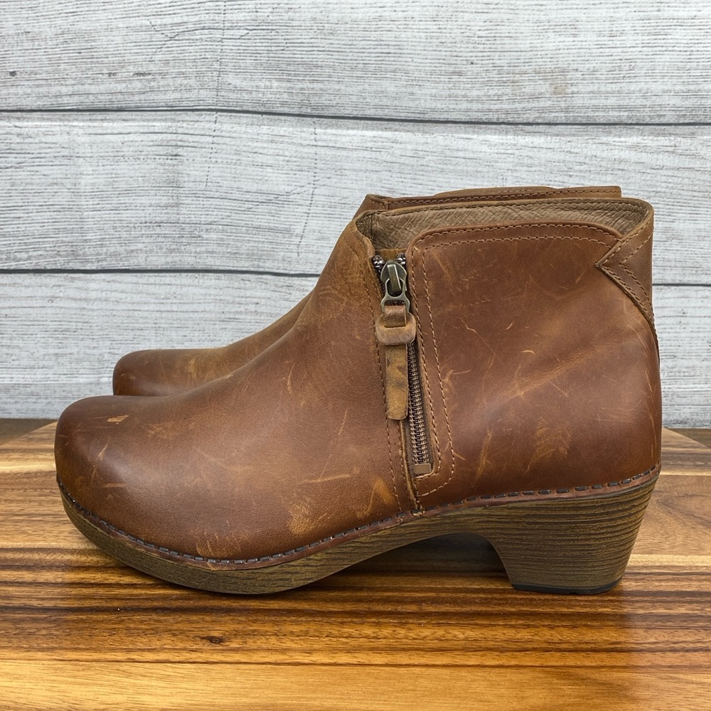 Dansko Brown Leather Ankle Booties